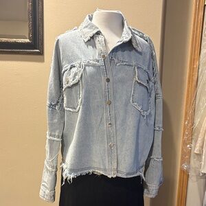 Denim Frayed Women's Jacket